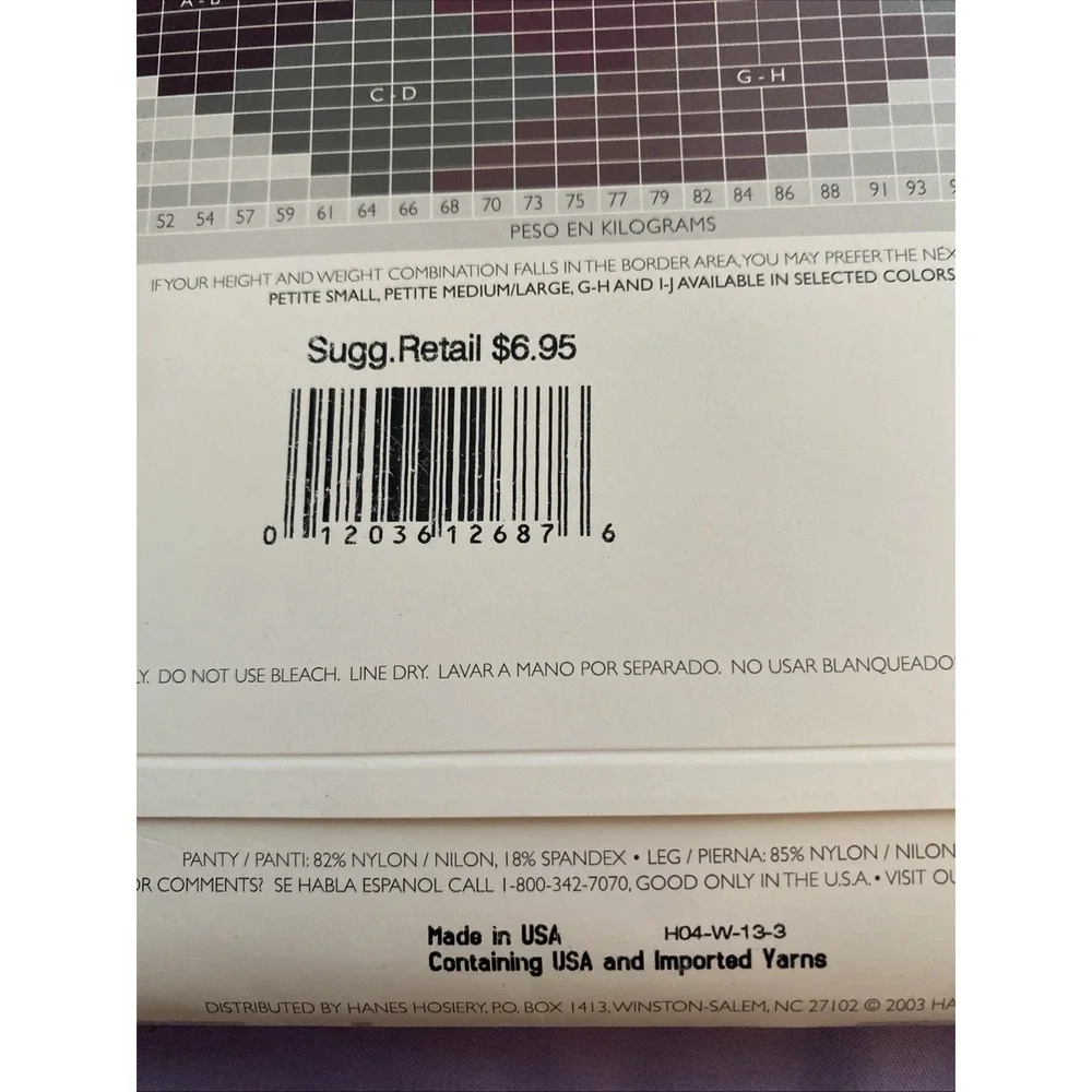 Vintage Hanes Silk Reflections Control Top 717 Sandalfoot Pantyhose EF Clay 2003